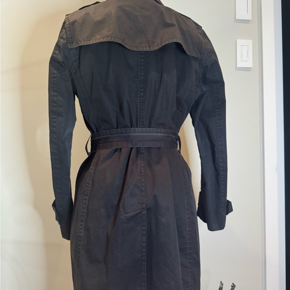 Burberry Brit  Black Double-Breasted Trench Coat - Picture 2 of 5